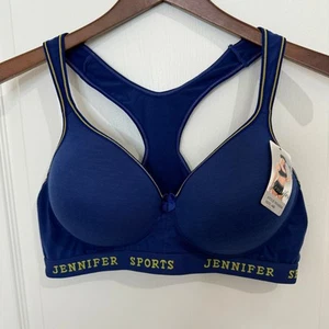 Jennifer Sports Bra NWT Blue High Impact Size 44D - Picture 1 of 5