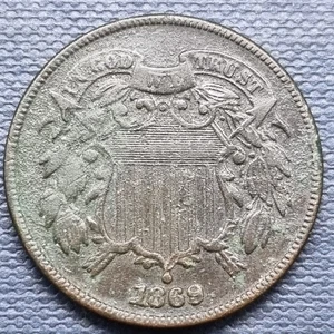 1869 Two Cent Piece 2c Higher Grade XF - AU Details #95977 - Picture 1 of 2