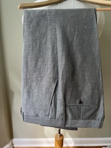 Howard Yount HY Italy Light Gray Grey Flat Front Modern Fit Sharkskin Summer - Picture 1 of 11
