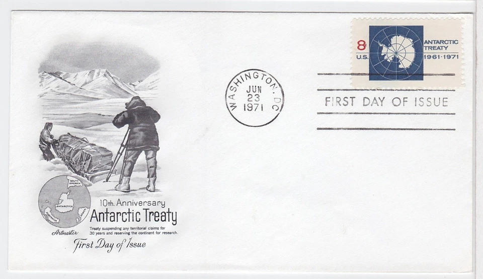 TurtlesTradingPost- Antarctic Treaty 1971 FDC #1431 - Artmaster Cachet - Image 1 of 1