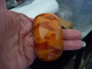 1 1/2'' W BUTTERSCOTCH MABILIZED BANGLE INDIA BRACELET #29/26 - Picture 1 of 6
