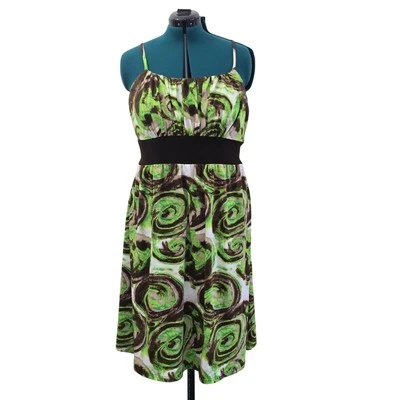 Vintage Y2K Plus Size 2X Swirl Print Sundress Empire Waist Summer Casual Dress - Image 1 of 4