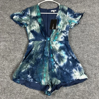 Moda Nova Mameluco Mujer Pequeño Azul Tie Dye Better Be True Manga Corta Rayón Foto 1 de 4