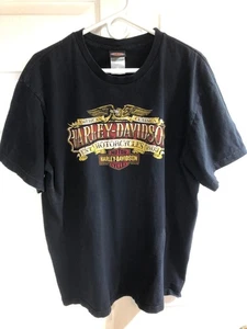 Harley Davidson Tampa Florida Short Sleeve Graphic T-Shirt Men's XL Black USA - Picture 1 of 12