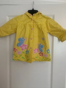 Wippette Toddler Girls Raincoat Yellow 2T Floral Butterflies - Picture 1 of 4