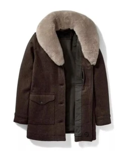 Ladies Women Soft Biker Yellowstone Beth Dutton Brown Shearling Coat for Women - Picture 1 of 5