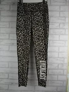 Everlast womens 7/8 length tights brown black leopard print 10 activewear - Picture 1 of 9