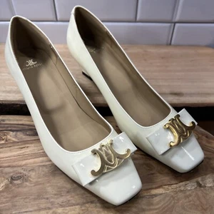 Marisa Atelier Handmade Women's 7.5 US 38 EU Delicat Crème Leather Kitten Heel - Picture 1 of 12
