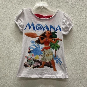 Moana Grafik T-Shirt Mädchen Gr. 150 12 Disney Rosa Schleife Prinzessin - Bild 1 von 5