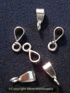 6 Sterling silver solder on bails pendants charms 1/4 in-6.76mm over all SSC004 - Picture 1 of 5