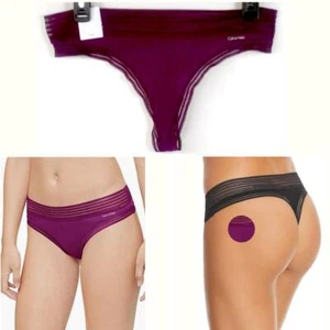 Calvin Klein Stretch Modal Stripe Waist Thong Loyal Size L QD3670 New Panty - Picture 1 of 3