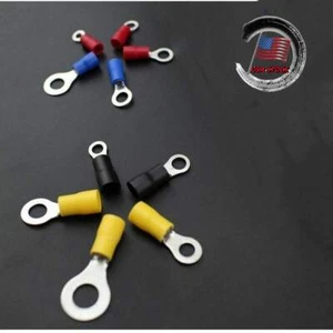 Ring Terminals Electrical Insulated Quick Splice Wire Crimp Connectors 22-10 AWG - Picture 1 of 9