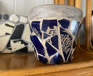 Handmade ~ Mosaic Garden Planter Pot - French Picassiette - Picture 1 of 9