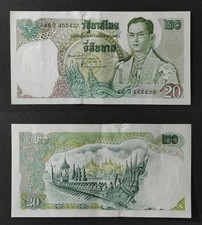 Thailand 1971, 20 Baht Crisp  AUNC A P84 Sign47 (1/2)