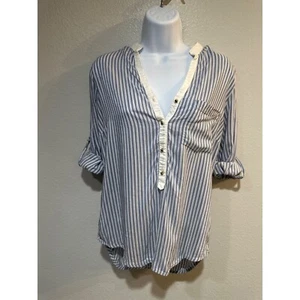 Zara S Hi-Low Studded Button Up Long Sleeve Tunic Blouse Top - Picture 1 of 13