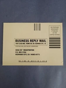 Sega Of America Registration Card Insert Sega CD -CDSW92 - Picture 1 of 2