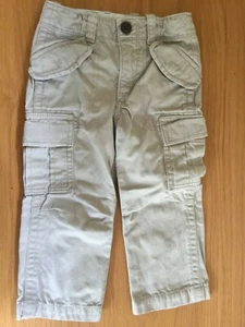Baby Gap Toddler Boys Beige Cargo Trousers 100% Cotton 2 Years - Picture 1 of 4