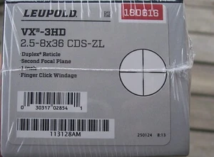 Leupold VX-3HD 2.5-8x36mm Rifle Scope 180616 **NIB** - Picture 1 of 2