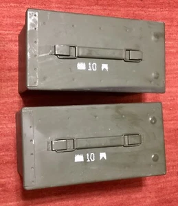 CAJA LATA AMMA 19 M2A2 SCF EXCEDENTE MILITAR HECHO EN EE. UU. LOTE DE 2 - Imagen 1 de 10