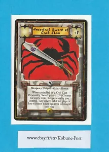 Ancestral Sword of Crab Clan Imperial Edition IE ImE L5R CCG Five Rings - Picture 1 of 1