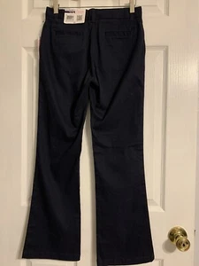 Izod Girl's School Uniform Pants Navy Blue Stretch Skinny Boot Cut Size 14R NEW - Picture 1 of 4