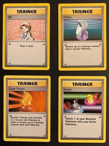Bill/Potion/Super Potion/Switch [Trainer 4 PK] - Pokemon Base Set [LP/Excellent] - Picture 1 of 2