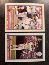 Rickey Henderson 1991 Bowman Oakland A's HOF #213 & #692 SB Lot of 2 cards