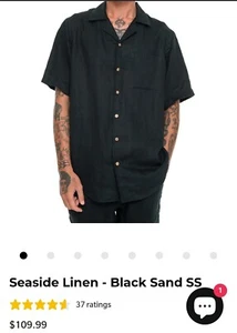 Lost In Nowhere , Dress Shirt , Short Sleeve ,  Casual , Button Up , L , Black - Picture 1 of 15