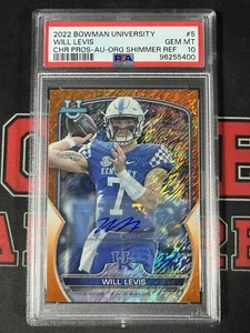 Will Levis 2022/25 automático PSA 10 gemas naranja brillo radiocontrol Bowman U cromo titanes CCB - Imagen 1 de 2