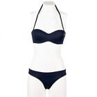 EMPORIO ARMANI Swimwear Bandeau Bikini BH Slip mit Logo Tief Blau 11421