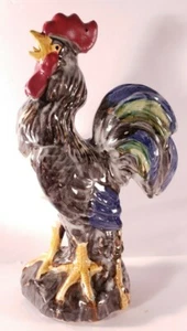 Handbemalte Keramik Hahn Statue 12" hoch. Schön detailliert - Bild 1 von 12