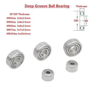 Stainless Steel Deep Groove Ball Bearing MR52zz MR62zz MR63zz MR74zz MR104zz - Picture 1 of 5