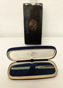 L'Plume Green Marble Effect Fountain Pen Medium Nib Case - Picture 1 of 14