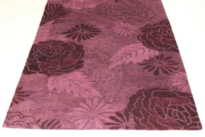 Dessigner Teppich 155 cm x 240 cm dezent lila 100% Reine Wolle Einzelstück - Foto 1 di 3