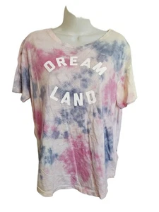 Old Navy the easy T Pink Blue Tie-Dye "Dream Land" hippie boho soft Tee M - Picture 1 of 4