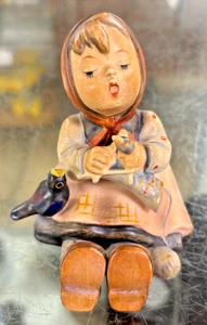 Goebel Hummel Happy Pastime Girl Knitting Figurine #69 - Picture 1 of 5
