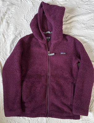 Patagonia Jacket Girls Medium 10 Purple Los Gatos Fuzzy Fleece Hoodie - Image 1 of 4