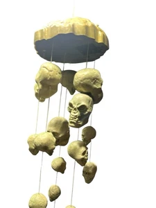 Gemmy Animated Hanging Skull Wind Chimes Halloween Prop - Picture 1 of 7