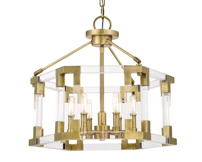 Mini colgante Metropolitan N7355 Prima Vista 6 luces 21" W - latón antiguo envejecido Foto 1 de 2