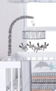 Trend Lab Moose Musical Crib Mobile (Plays Brahms' Lullaby) Gray O- 5 Months  - Picture 1 of 8