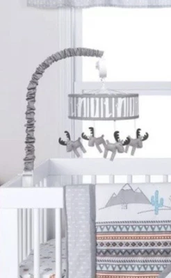 Trend Lab Moose Musical Crib Mobile (Plays Brahms' Lullaby) Gray O- 5 Months  - Image 1 of 4