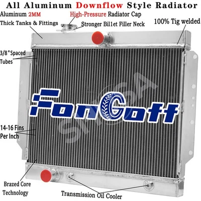 3 Rows Aluminum Radiator for 1959-1960 Cadillac DeVille Eldorado 6.4L,V8 AT - Image 1 of 4