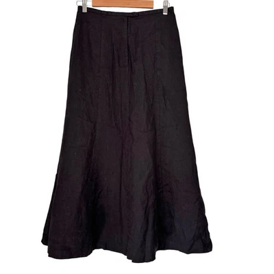 Maxi Falda Talbots Irlandesa Lino Negra Talla 10 Línea A Acampanada Clásica Retro Modesta Foto 1 de 4