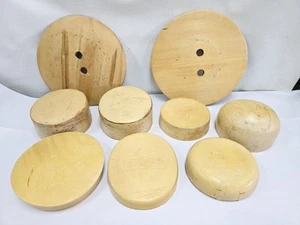 Lot 9 Different Wood Wooden Hat Block Style Form Display Mold Millinery 20" 21" - Picture 1 of 12