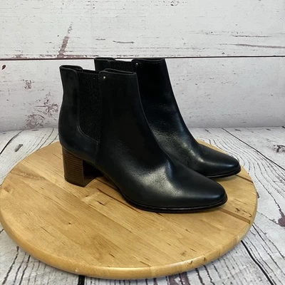 Calvin Klein Boots Womens Size 7 Dark Blue Felda Leather Block Heel Pull On - Image 1 of 4