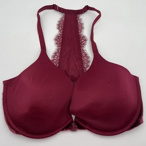 Victoria's Secret Bra Very Sexy Lightly Lined Plunge 36DDD Maroon Racerback - Picture 1 of 7