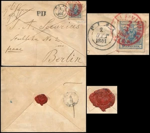 ITALY - PISA 1851, SCARCE COVER WITH AUSTRIA 9 Kreuzer VALUE TO BERLIN. #A718 - Picture 1 of 5