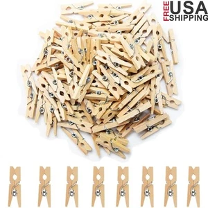 Mini Clothes Pins 100 pcs Wood Craft Photo Clips Small Clothespins DIY Crafts US - Picture 1 of 6