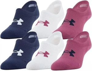Women's Under Armour Liner Socks 6 Pack Size Medium Pink Blue White Size Medium - Picture 1 of 6