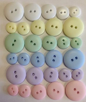 Smartie Button Pastellfarben (6er-Pack) Größen 20/18/15/13/11MM